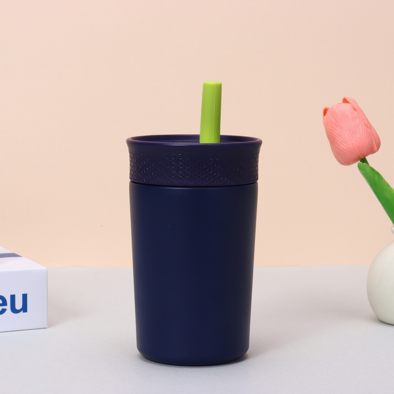 Insulated Stainless Steel Travel Mug With Straw Portable Thermos Cup For Hot And Cold Drinks 8