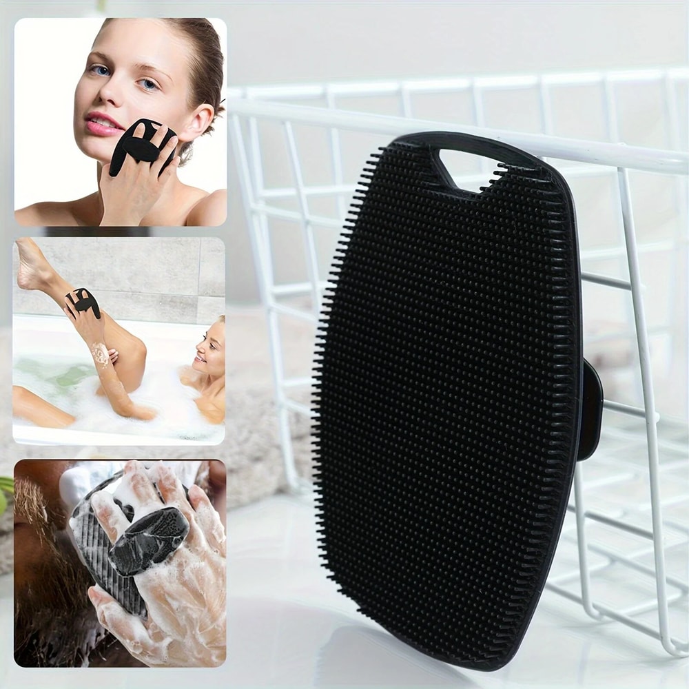 Silicone Exfoliating Bath Brush Wall Mounted Body And Face Cleaning Scrubber 1