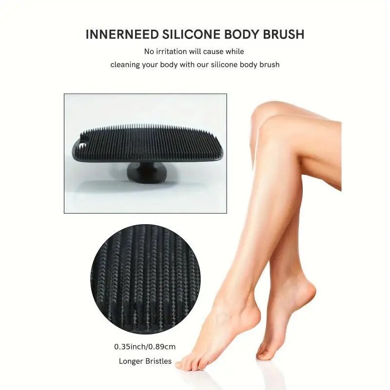 Silicone Exfoliating Bath Brush Wall Mounted Body And Face Cleaning Scrubber 2