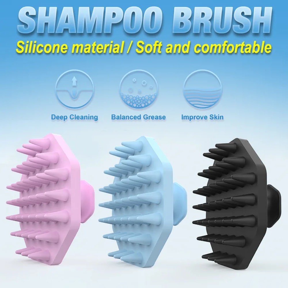 Silicone Scalp Massager Shampoo Brush For Deep Clean Hair Care 1