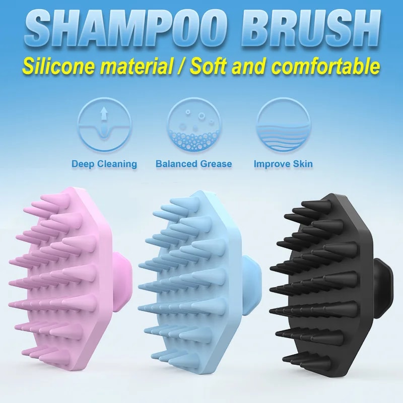 Silicone Scalp Massager Shampoo Brush For Deep Clean Hair Care 1
