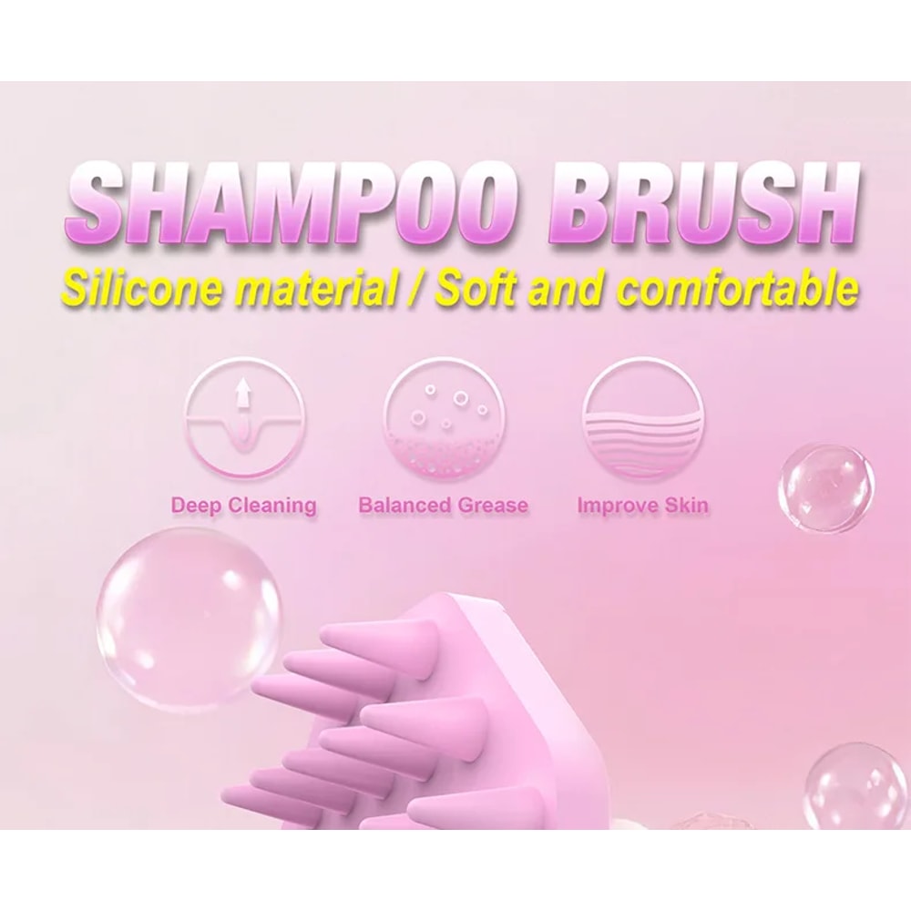 Silicone Scalp Massager Shampoo Brush For Deep Clean Hair Care 3