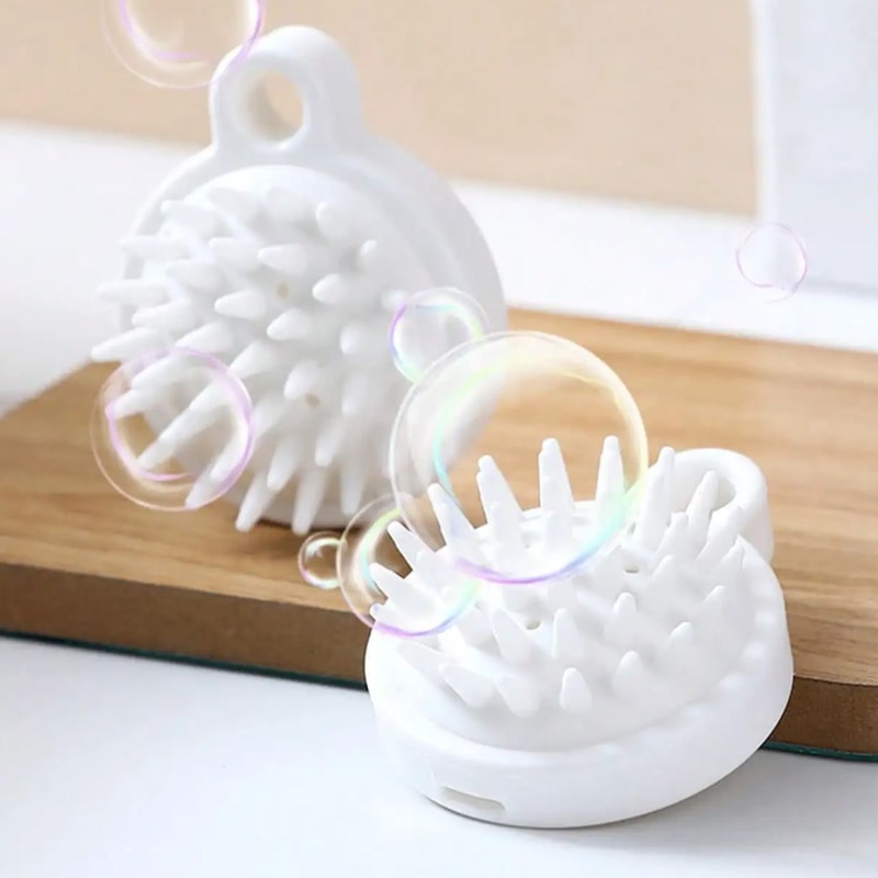 Silicone Scalp Massage Shampoo Brush Deep Clean Hair And Body Scrubber 4