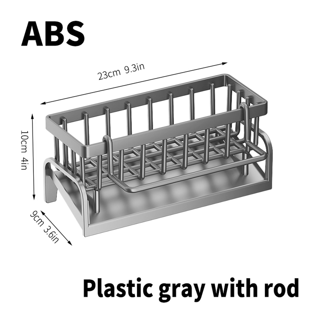 Stainless Steel Sink Organizer Rack With Sponge Holder And Dishcloth Drain Storage 3