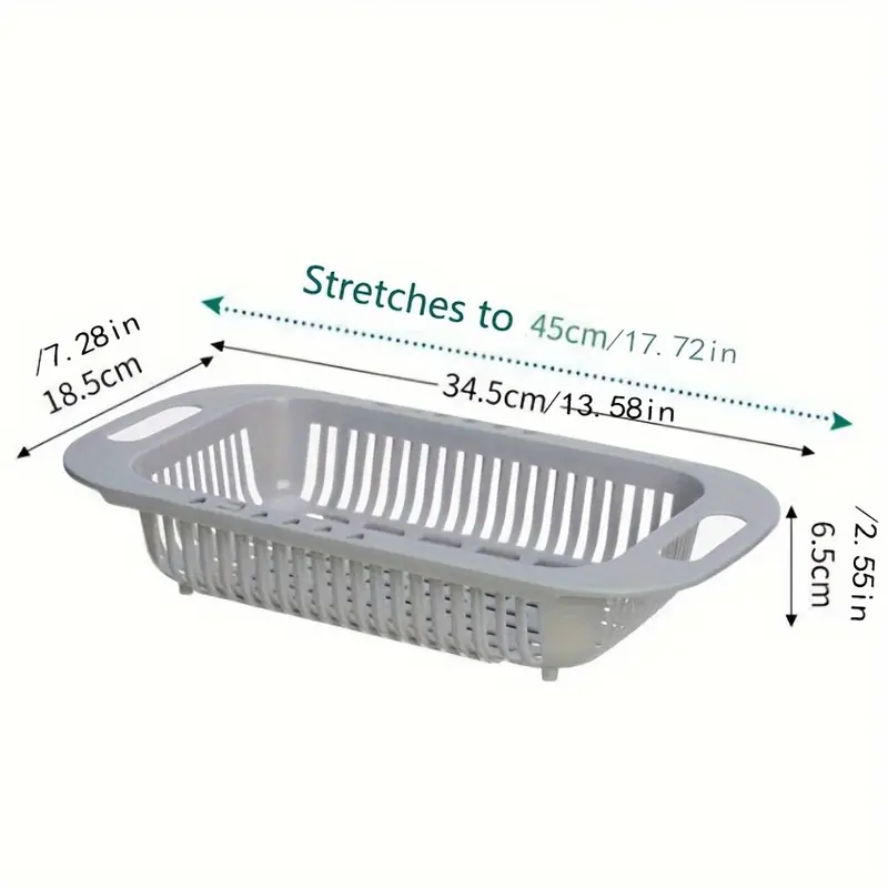 Adjustable Sink Drain Basket Multifunctional Kitchen Storage Rack with Retractable Design