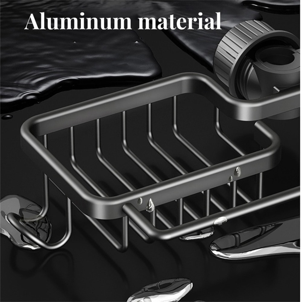 Sink Sponge Holder with Drain Tray No Drill Kitchen Storage Rack Organizer