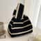 Handmade Knitted Mini Tote Bag Casual Wrist Bag For Women Reusable Shoulder Shopper 2