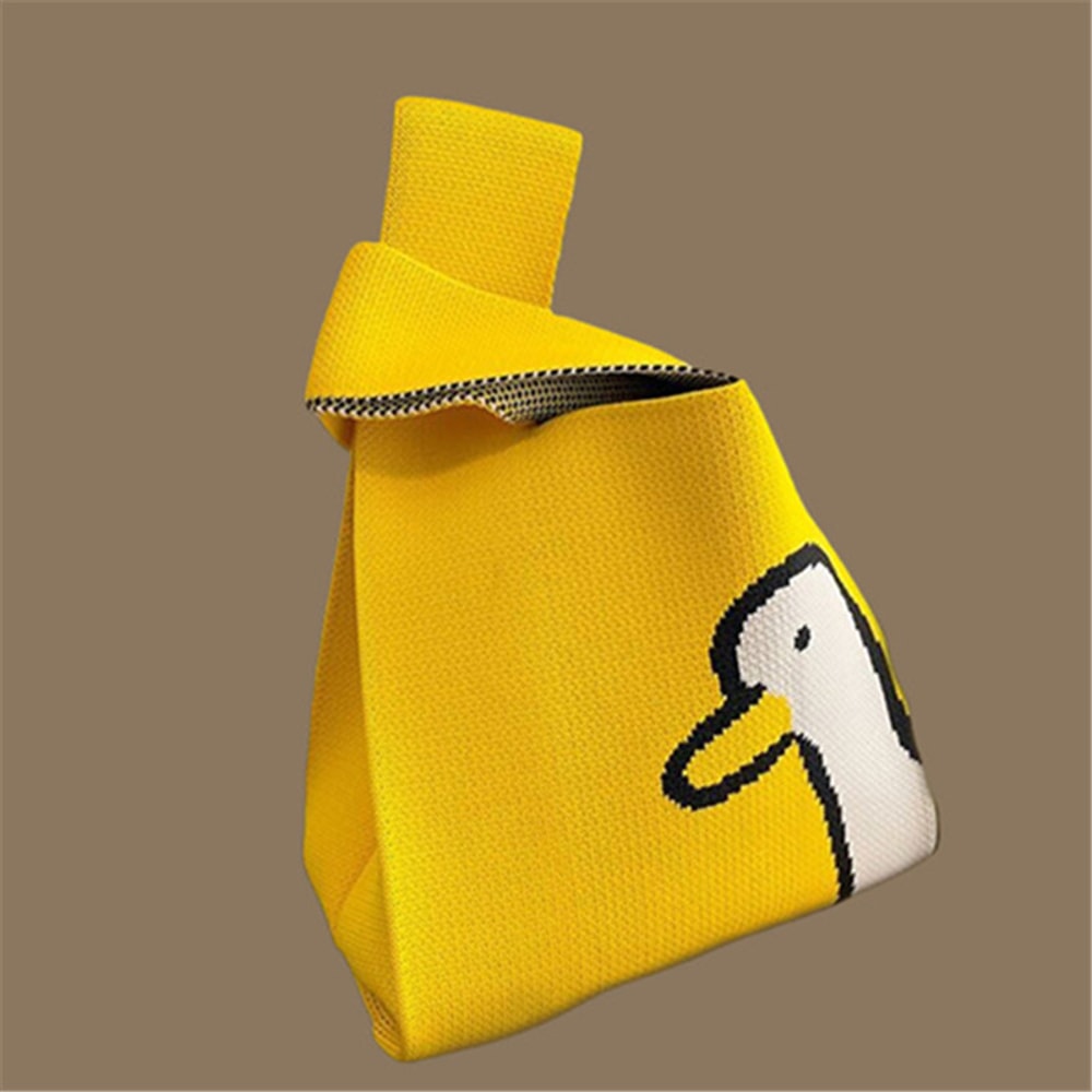 Handmade Knitted Mini Tote Bag Casual Wrist Bag For Women Reusable Shoulder Shopper 11