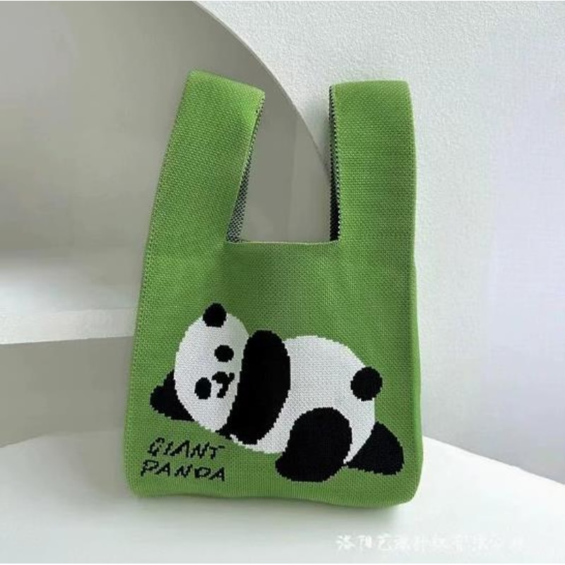 Handmade Knitted Mini Tote Bag Casual Wrist Bag For Women Reusable Shoulder Shopper 19