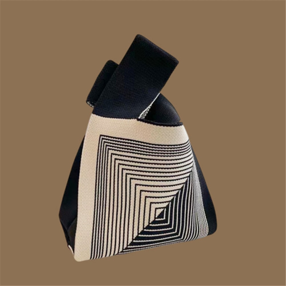 Handmade Knitted Mini Tote Bag Casual Wrist Bag For Women Reusable Shoulder Shopper 28