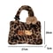 Hello Kitty Leopard Print Plush Shoulder Bag Cute Girls Handbag Lightweight Fashion Purse