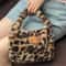 Hello Kitty Leopard Print Plush Shoulder Bag Cute Girls Handbag Lightweight Fashion Purse
