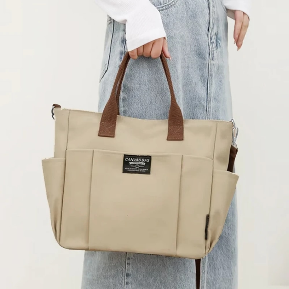 Large Capacity Canvas Tote Bag For Women Laptop Shoulder Bag Crossbody Commuter Handbag 2