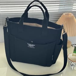 large capacity canvas tote bag for women laptop shoulder bag crossbody commuter handbag