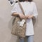 Leopard Print Canvas Tote Bag Large Capacity Stylish Shoulder Shopping Bag 2