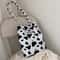 Leopard Print Canvas Tote Bag Large Capacity Stylish Shoulder Shopping Bag 5