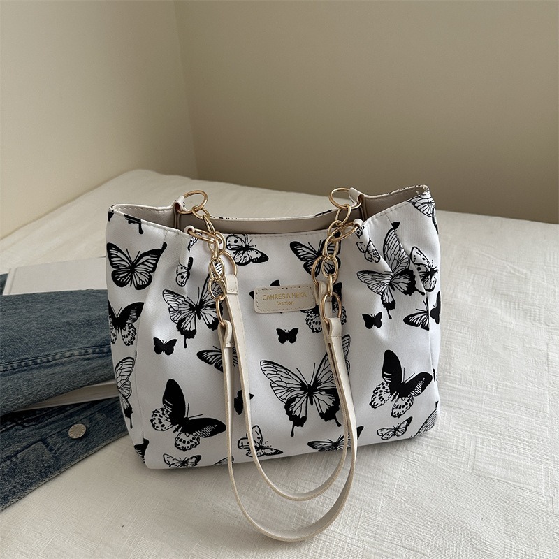 Large Capacity Animal Print Tote Bag Stylish Nylon Shoulder Bag For Women 7