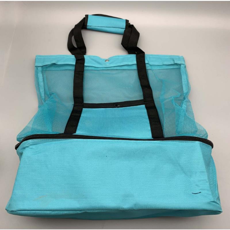 Large Mesh Beach Cooler Bag Insulated Picnic Tote For Food And Drinks 2