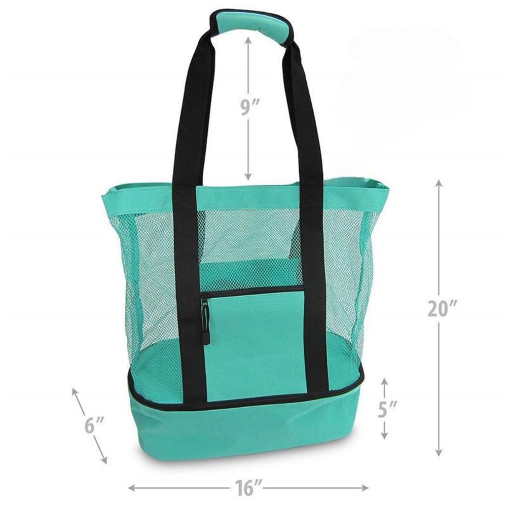 Large Mesh Beach Cooler Bag Insulated Picnic Tote For Food And Drinks 3