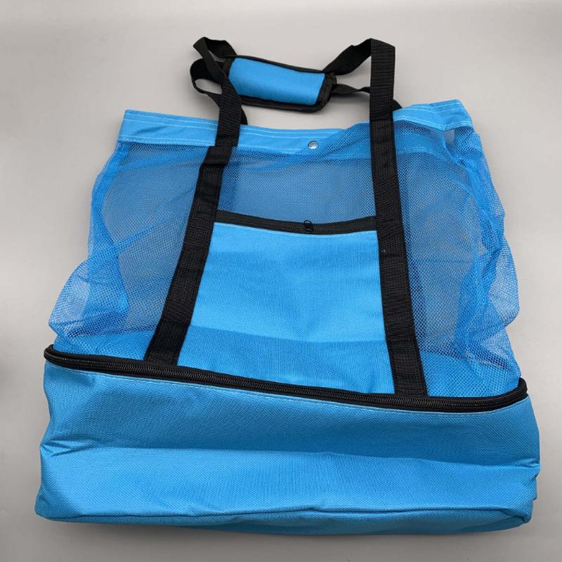 Large Mesh Beach Cooler Bag Insulated Picnic Tote For Food And Drinks 5