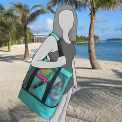 large mesh beach cooler bag insulated picnic tote for food and drinks