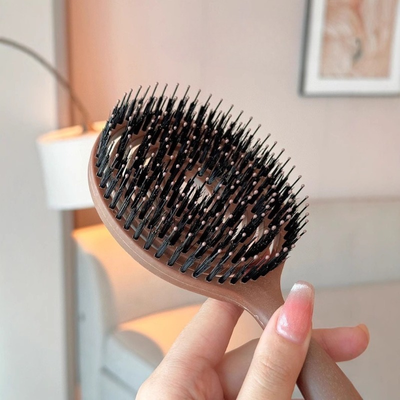 Boar Bristle Round Hair Brush For Volume Detangling And Scalp Massage Styling Tool 4