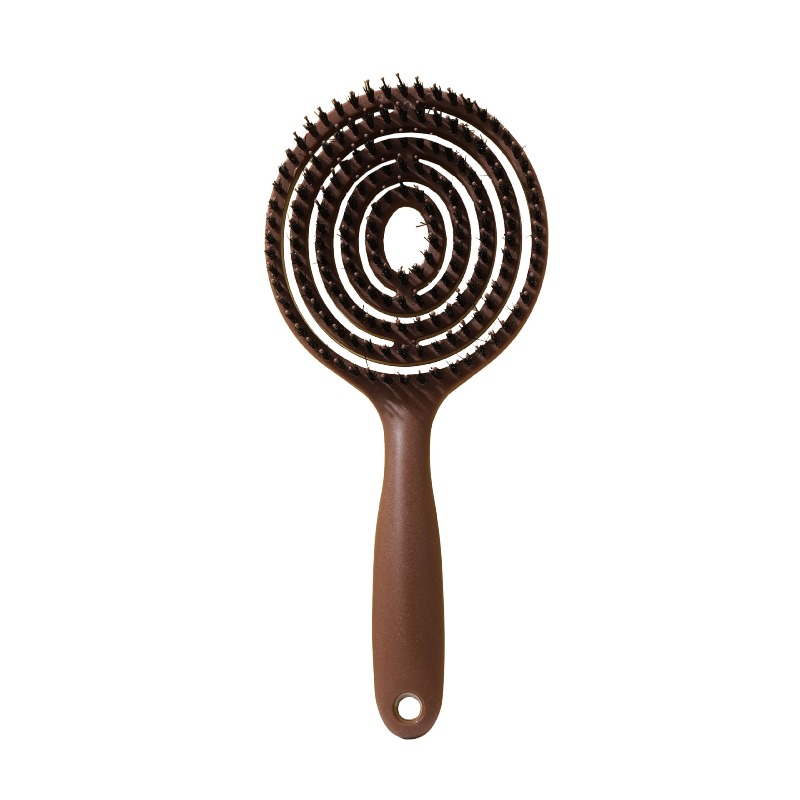Boar Bristle Round Hair Brush For Volume Detangling And Scalp Massage Styling Tool 5