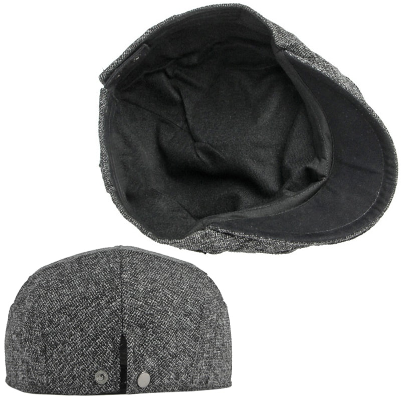 Vintage Herringbone Newsboy Cap Unisex Gatsby Ivy Flat Hat for Autumn Winter