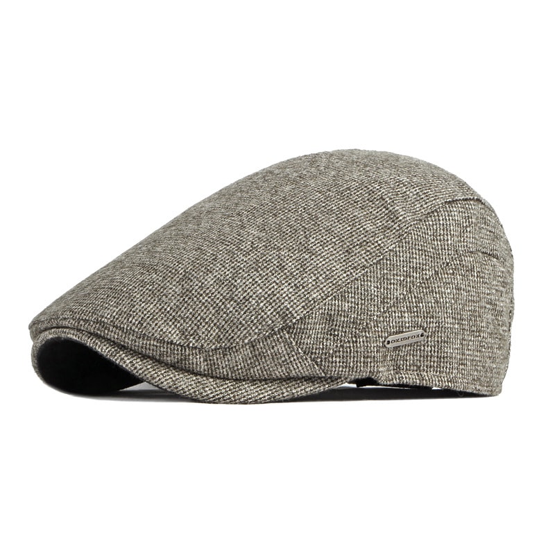 Vintage Herringbone Newsboy Cap Unisex Gatsby Ivy Flat Hat for Autumn Winter