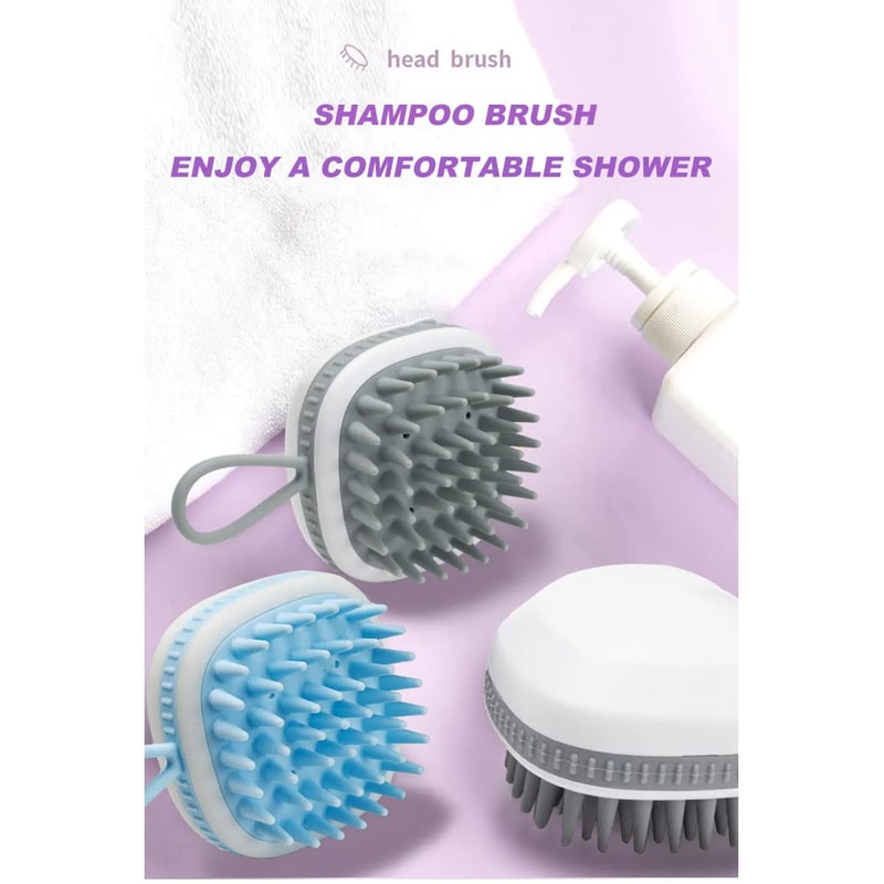 Silicone Scalp Massager Shampoo Brush Dandruff Removal Hair Scrubber 5