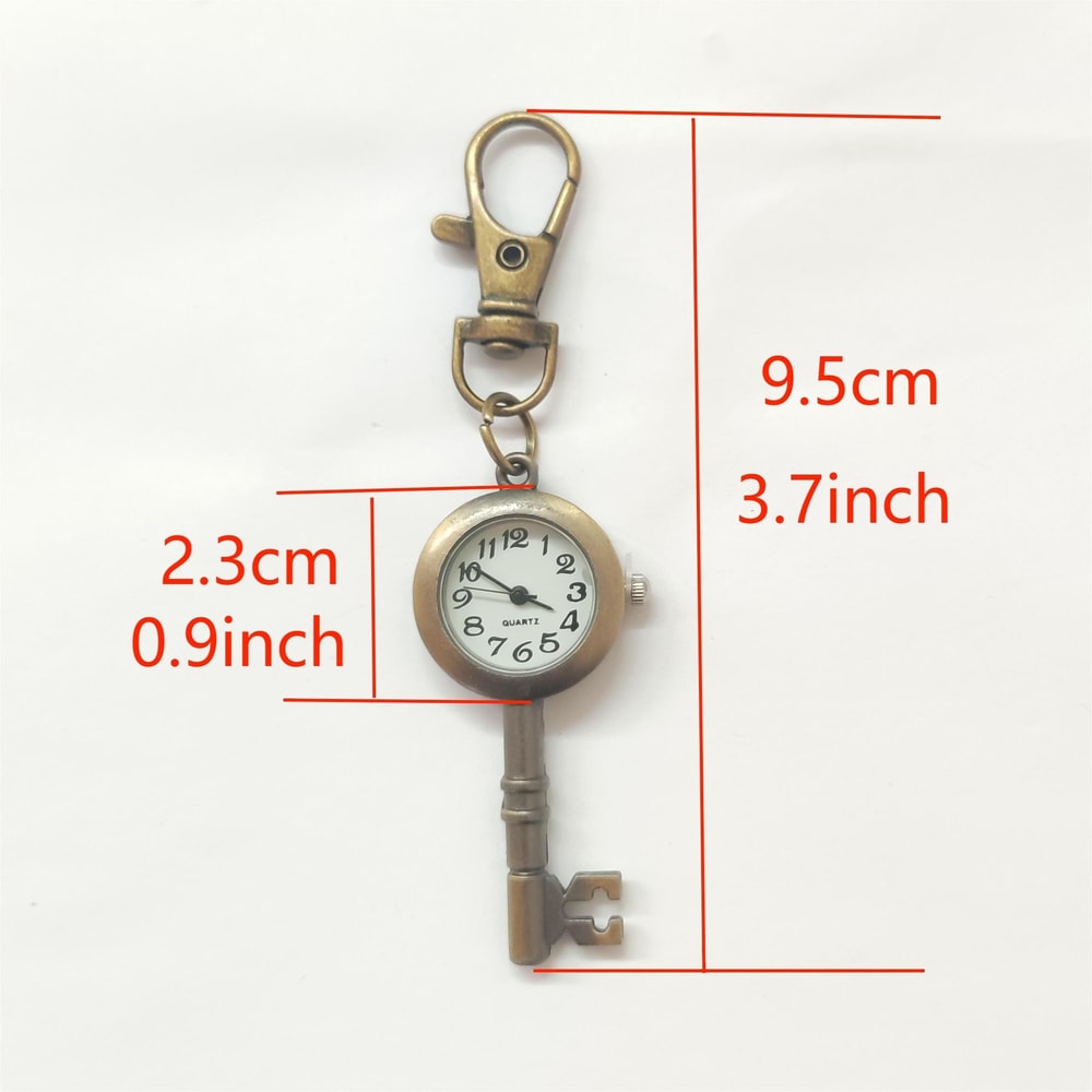 Vintage Keychain Pocket Watch Bronze Dream Key Quartz Mini Watch 2