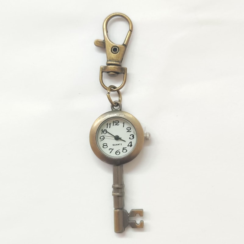 Vintage Keychain Pocket Watch Bronze Dream Key Quartz Mini Watch 4
