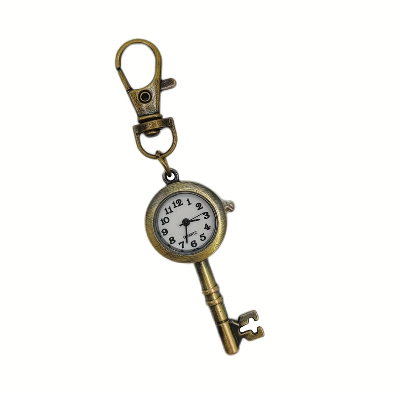 Vintage Keychain Pocket Watch Bronze Dream Key Quartz Mini Watch 3