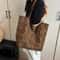 Leopard Print Canvas Tote Bag For Women Large Casual Shoulder Handbag 1
