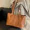 Retro Shoulder Bag Large Capacity Tote PU Leather Handbag For Women 2
