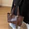 Retro Shoulder Bag Large Capacity Tote PU Leather Handbag For Women 3