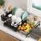 Extendable Dish Drying Rack with Drainboard & Kitchen Sink Organizer for Countertop Storage