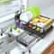 Extendable Dish Drying Rack with Drainboard & Kitchen Sink Organizer for Countertop Storage