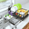 Extendable Dish Drying Rack with Drainboard & Kitchen Sink Organizer for Countertop Storage