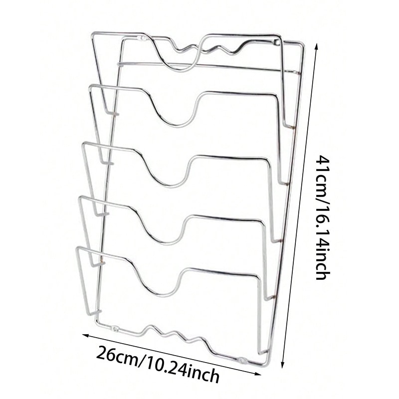 Wall Mounted Pot Lid Organizer Rack RustFree Kitchen Storage Holder 6