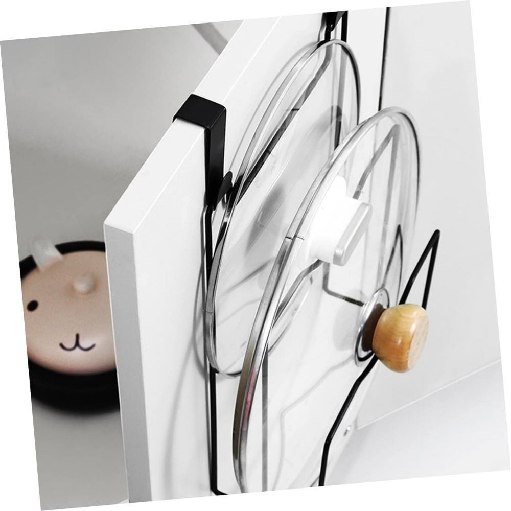 Space Saving Pot Lid Organizer Rack Multi Size Kitchen Lid Holder Durable Cabinet Storage Shelf