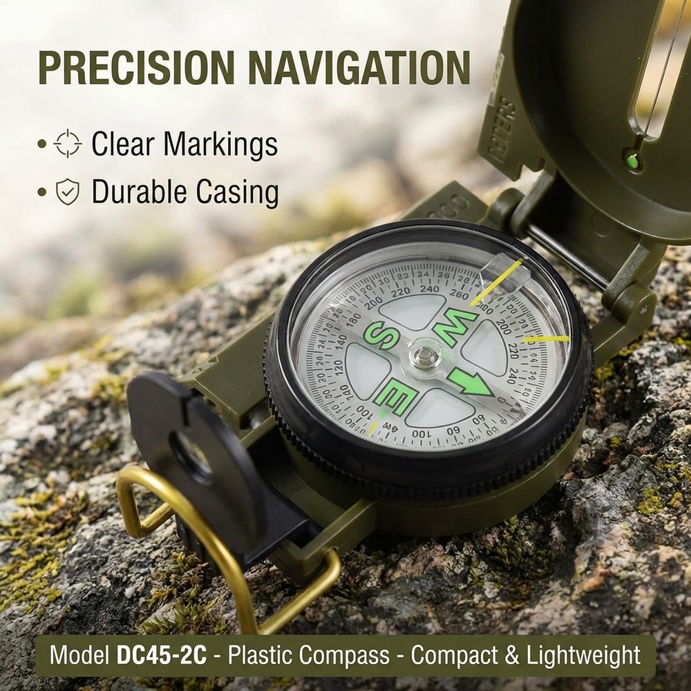 High Precision Military Lensatic Compass Waterproof Outdoor Navigation Tool for Hiking Camping Survival