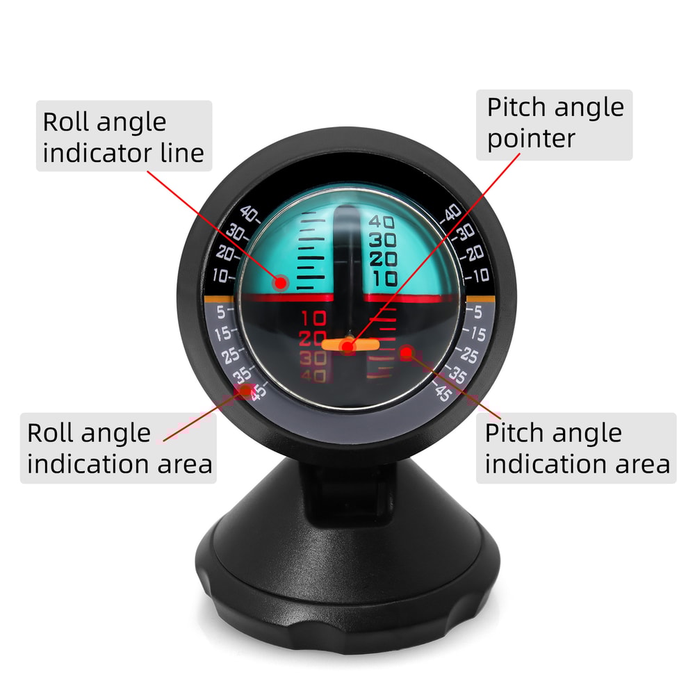 Universal Car Inclinometer Compass With Slope Meter High Precision Off Road Angle Gauge 5