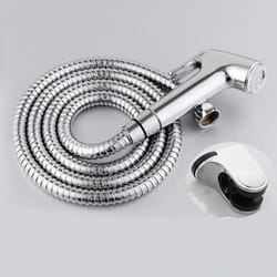 premium stainless steel handheld bidet sprayer set with hose & wall mount for hygienic bathroom cleaning