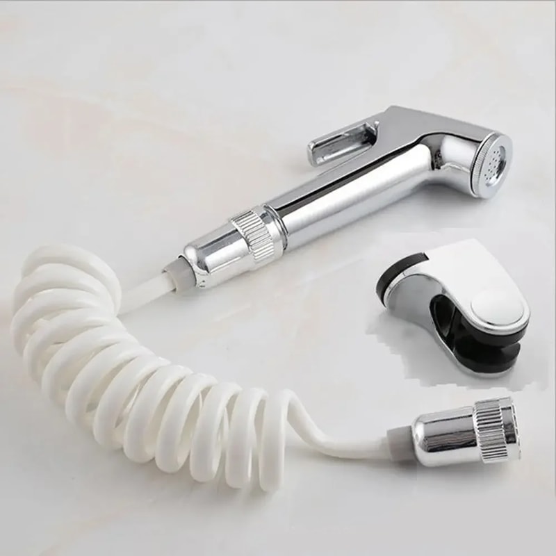 Premium Stainless Steel Handheld Bidet Sprayer Set with Hose & Wall Mount for Hygienic Bathroom Cleaning