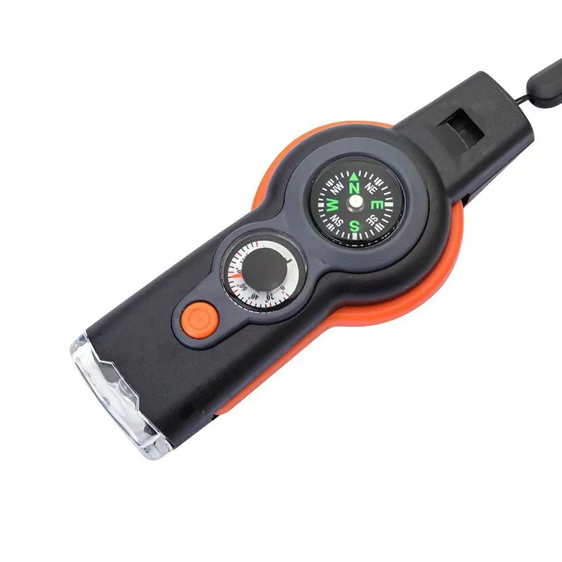 Survival Whistle Outdoor Emergency Tool With Flashlight Compass Thermometer 1