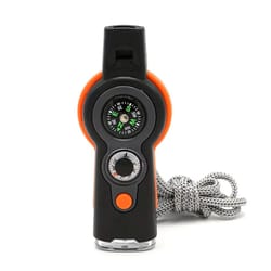 survival whistle outdoor emergency tool with flashlight compass & thermometer