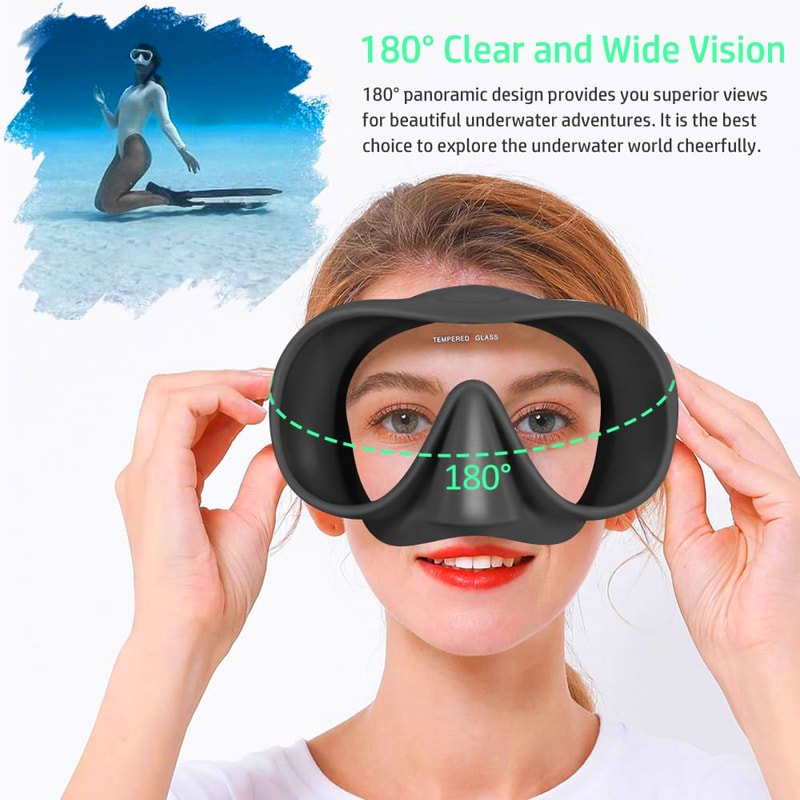 HD Panoramic Snorkeling Mask Frameless Wide View Diving Goggles 4