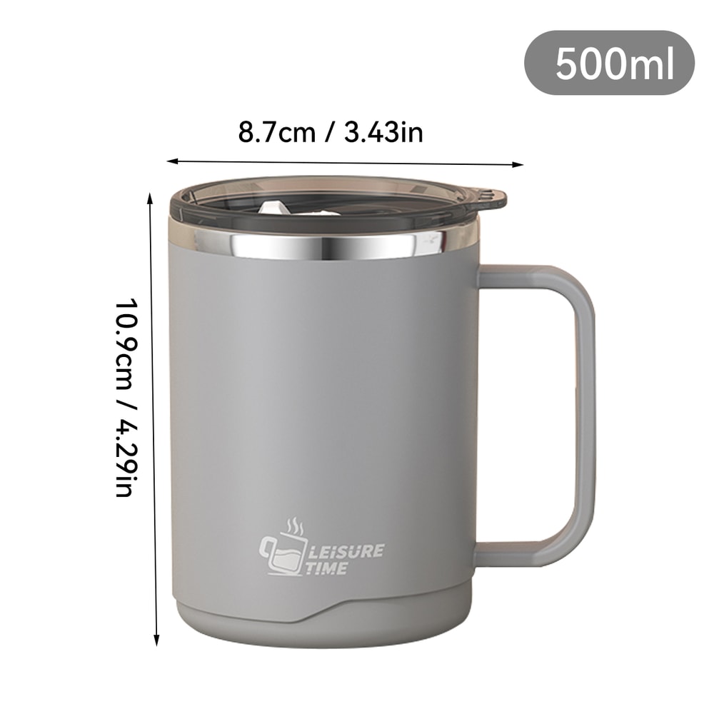 Double Wall Stainless Steel Travel Mug With Handle Leakproof Large Capacity Insulated Coffee Mug 7