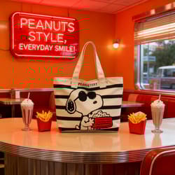 snoopy canvas tote bag large capacity cute cartoon book bag for school college everyday use